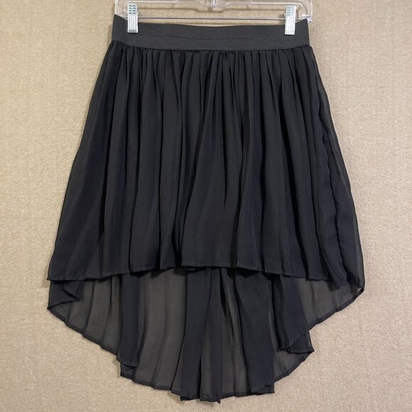 Nana USA Skirt Women's XL Black Hi-Lo Elastic Waist Sheer Lined - Picture 1 of 12